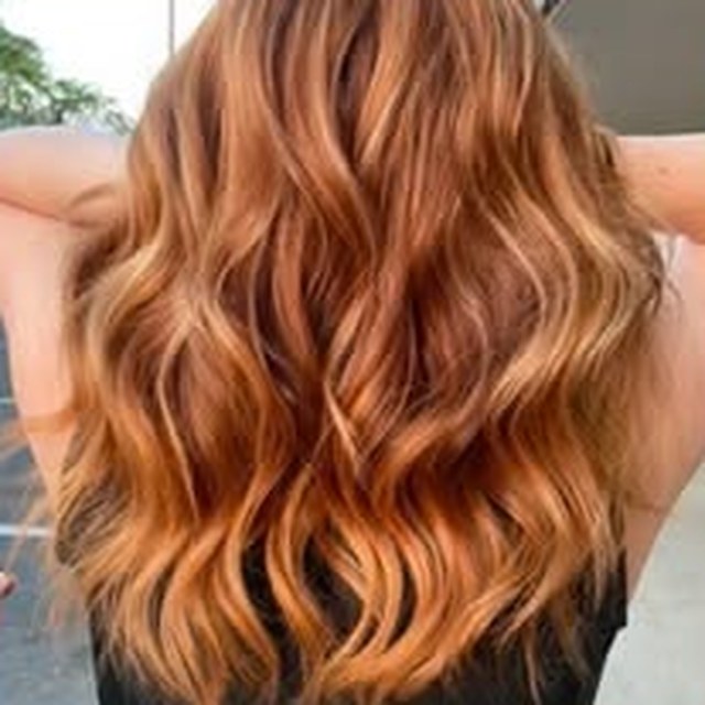 Hair work by Seantel Oliver — copper strawberry blonde waves